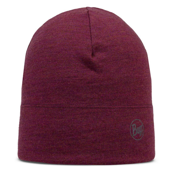 Czapka Buff Merino Wool Midweight Melange Tibetan Red z wełny Merino midweight 250 bordowa