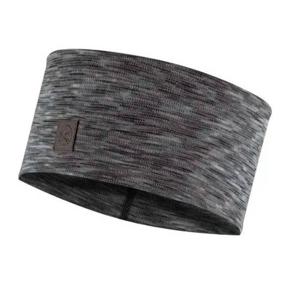Opaska Buff Merino Wool Headband Multistripes Fog Grey