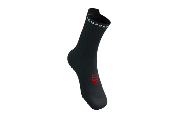 Skarpety Compressport Pro Racing Socks V4.0 Run Hi (Black / White) czarne