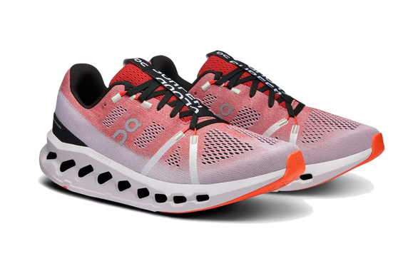 Buty On Cloudsurfer damskie szaro-czerwone AW24