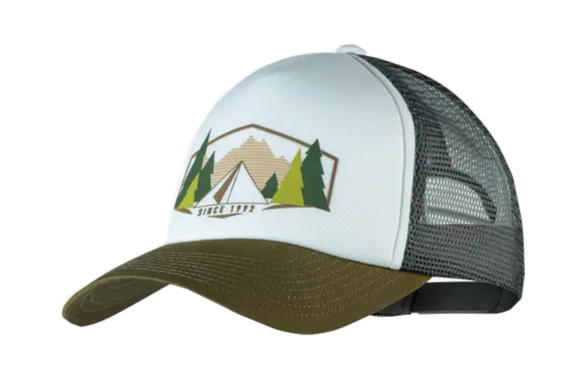 Czapka z daszkiem Buff Trucker Cap Darryl White biało-zielona SS25