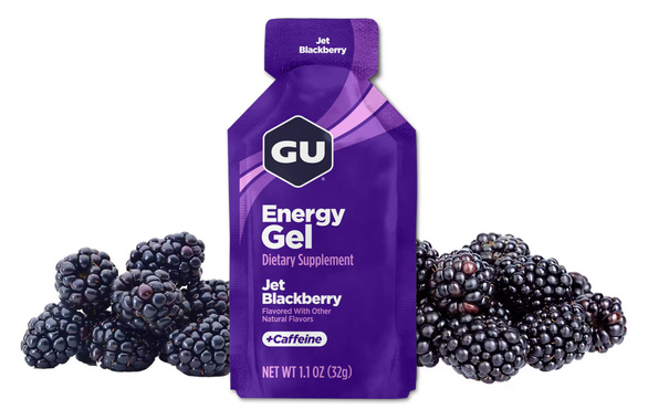 Żel Gu Energy Gel Jet Blackberry 32 g czarna jeżyna z kofeiną