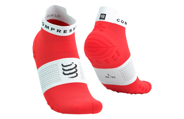 Skarpety Compressport Pro Racing Socks V4.0 Run Low (Fluo Red / White) czerwone