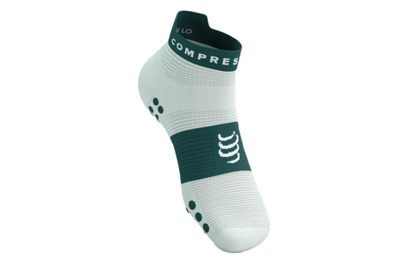 Skarpety Compressport Pro Racing Socks V4.0 Run Low (Sugar / Storm) biało-zielone