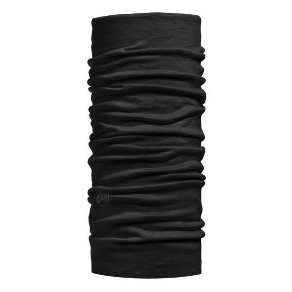 Chusta/maska Buff Merino Wool Solid Black lightweight 125 czarna