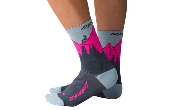 Skarpety Dynafit Traverse Crew Socks szaro-różowe