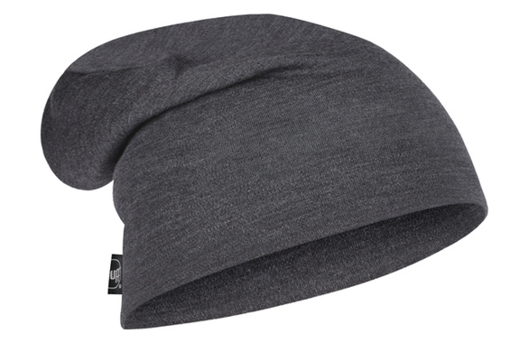 Czapka Buff Merino Wool Solid Grey z wełny Merino heavyweight 500 szara 