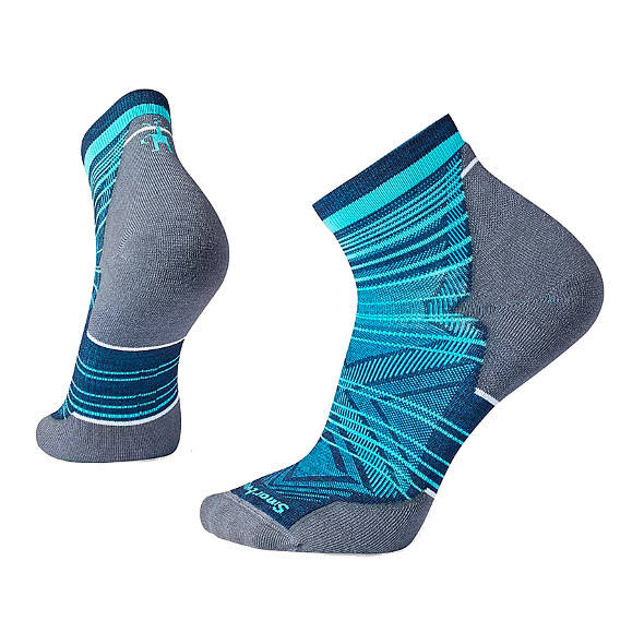 Skarpety Smartwool Run Targeted Cushion Pattern Ankle Socks szaro-niebieskie
