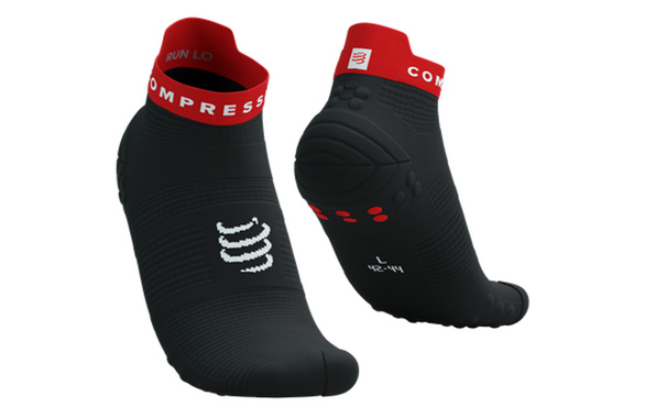 Skarpety Compressport Pro Racing V4 Run Low (Black / Core Red) czarne