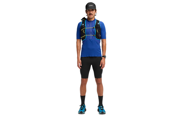 Koszulka Hoka Skybreeze Short Sleeve Zip niebieska męska 