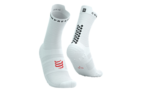 Skarpety Compressport Pro Racing Socks V4.0 Run High (White / Black) biało-czarne
