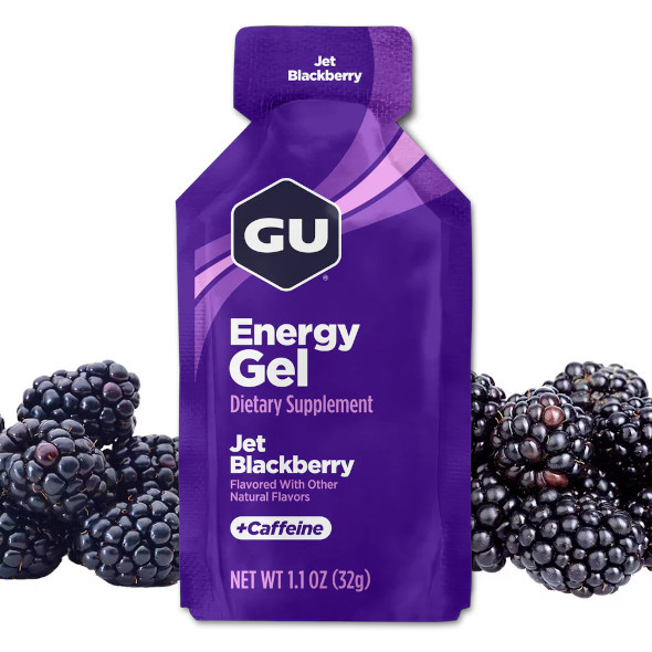 Żel Gu Energy Gel Jet Blackberry 32 g czarna jeżyna z kofeiną