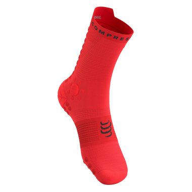 Skarpety Compressport Pro Racing Socks V4.0 Trail (Fluo Red / Black) czerwone