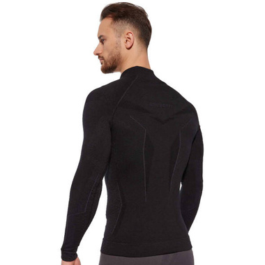 Koszulka termoaktywna Brubeck Extreme Wool LS1666M z wełny merino czarna męska 