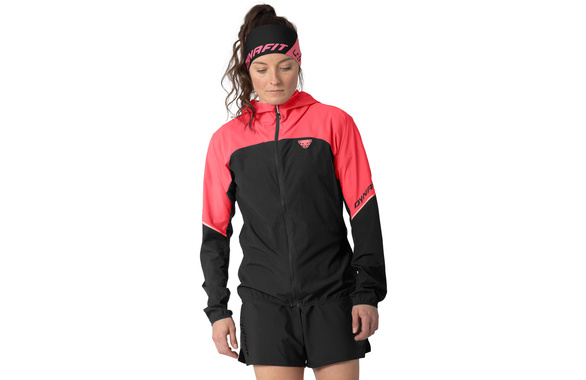 Kurtka Dynafit Alpine Wind Jacket damska koralowo-czarna