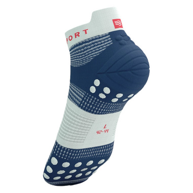 Skarpety Compressport Pro Racing Socks V4.0 Run Low (Blues / Sugar) niebiesko-białe