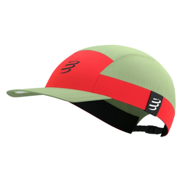 Czapka Compressport 5 Panel Light Cap zielono-czerwona 