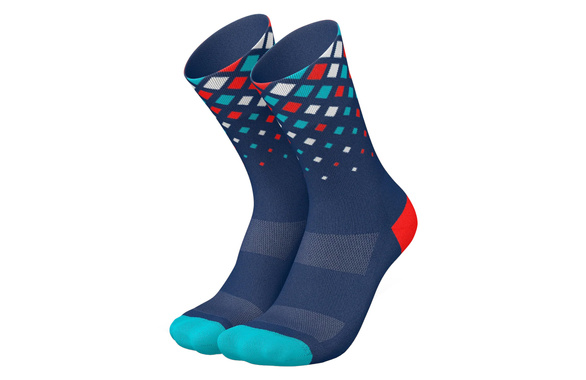 Skarpety Incylence Running Crystals Navy Cyan Inferno (High Cut) granataowe