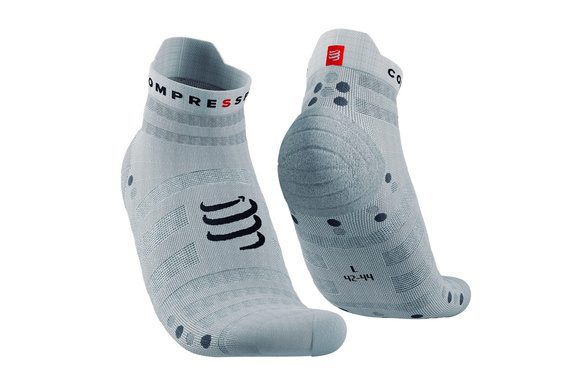 Skarpety Compressport Pro Racing Socks V4.0 Ultralight Run Low (White / Alloy) białe