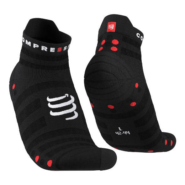 Skarpety Compressport Pro Racing Socks V4.0 Ultralight Run Low (Black / Red) czarne