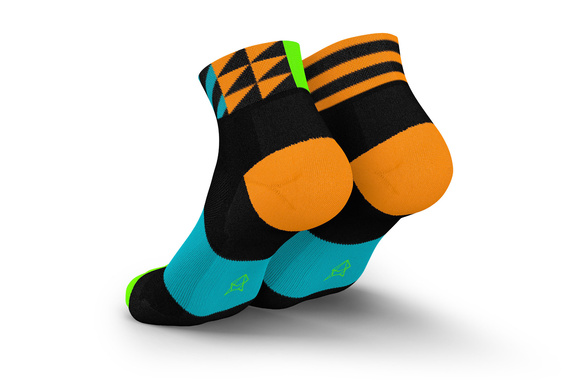 Skarpety Incylence Ultralight Elements Short Black Cyan (Low Cut) czarno-pomarańczowo-niebieskie