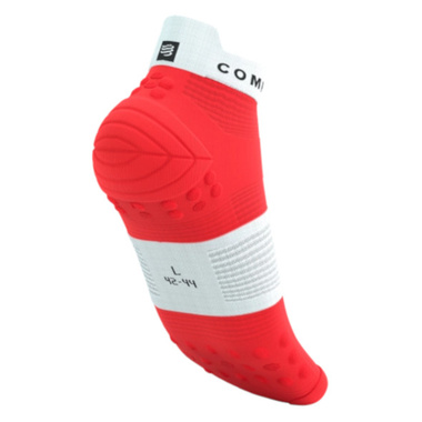 Skarpety Compressport Pro Racing Socks V4.0 Run Low (Fluo Red / White) czerwone