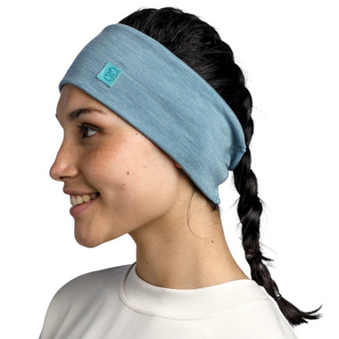 Opaska Buff Merino Wide Headband Solid Pool turkusowa