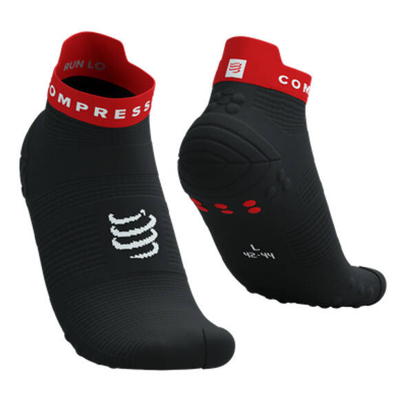 Skarpety Compressport Pro Racing V4 Run Low (Black / Core Red) czarne