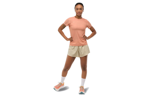 Koszulka Hoka Airolite Run Short Sleeve damska koralowa