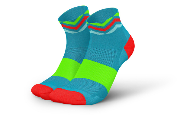 Skarpety Incylence Ultralight Waves Short Cyan Green (Low Cut) niebiesko-pomarańczowo-zielone