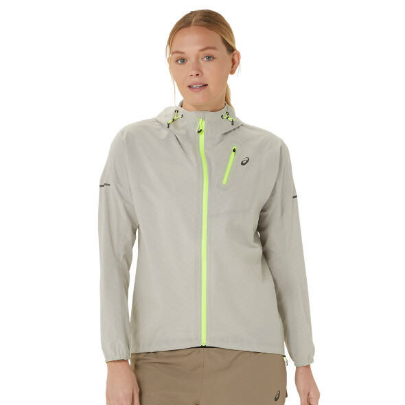 Kurtka Asics Fujitrail Waterproof Jacket damska jasnoszaro-zielona AW24