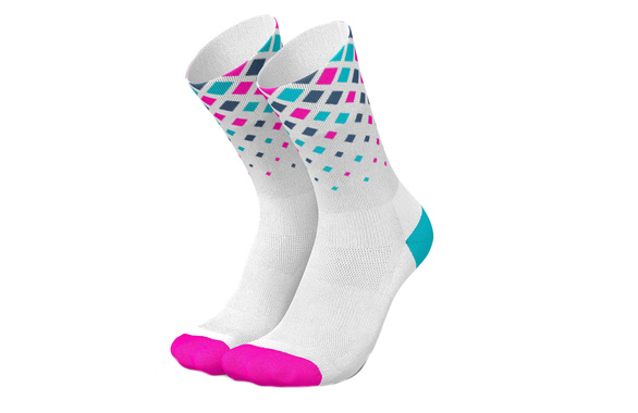 Skarpety Incylence Running Crystals White Pink Cyan (High Cut) biało-różowo-niebieskie