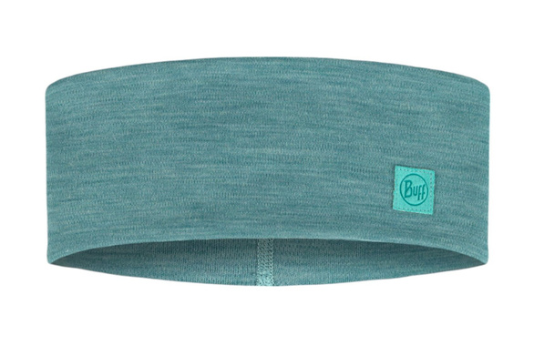Opaska Buff Merino Wide Headband Solid Pool turkusowa