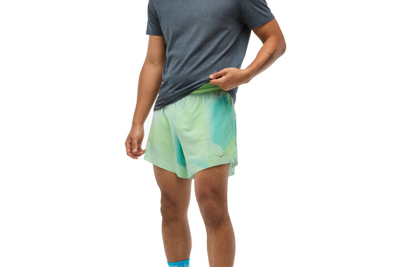 Spodenki Hoka Glide 5'' Short w/Brief niebiesko-zielone męskie 