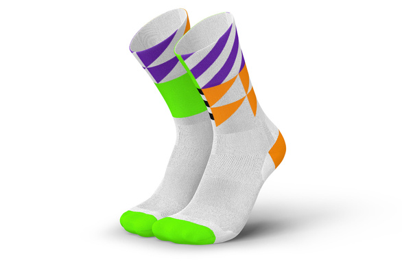 Skarpety Incylence Ultralight Elements Orange Green (High Cut) biało-pomarańczowo-zielone