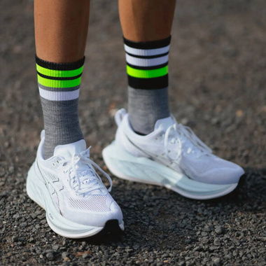 Skarpety Incylence Merino Strive Light Grey Neon Green (High Cut) szaro-czarno-zielone