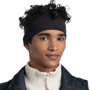 Opaska Buff Merino Wool Headband Solid Black czarna