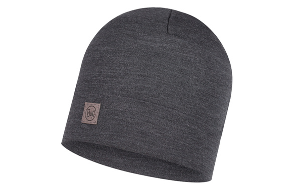 Czapka Buff Merino Wool Solid Grey z wełny Merino heavyweight 500 szara 