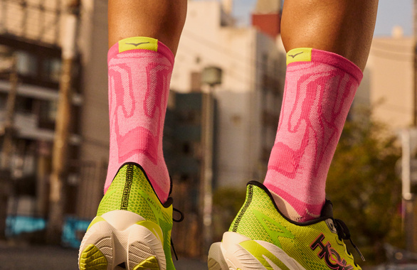 Skarpety Hoka Clifton Crew Run Sock różowe