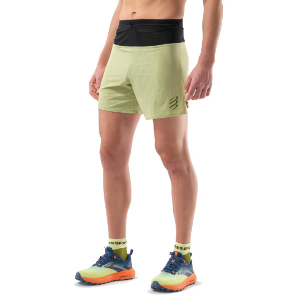Spodenki Compressport Trail Racing Overshort zielone męskie