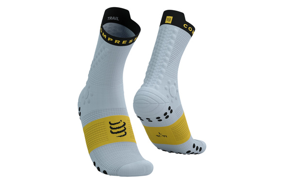 Skarpety Compressport Pro Racing Socks V4.0 Trail (Grey Dawn / Ceylon Yellow) szaro-żółte