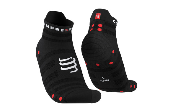Skarpety Compressport Pro Racing Socks V4.0 Ultralight Run Low (Black / Red) czarne