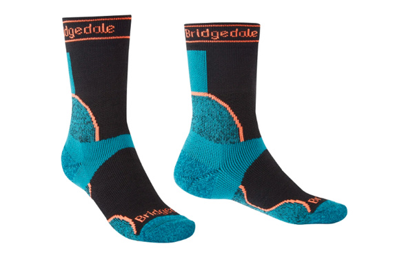 Skarpety Bridgedale Midweight T2 Merino Sport Crew damskie czarno-niebieskie