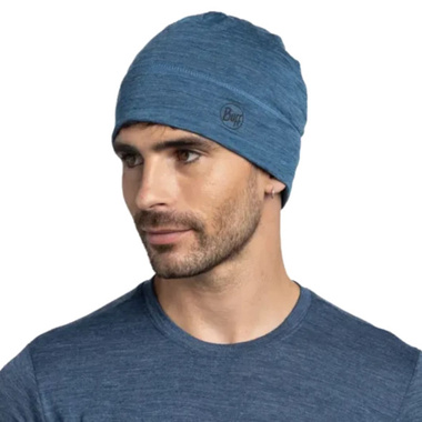 Czapka Buff Merino Wool Multistripes Tempest z wełny Merino lightweight 125 niebieska