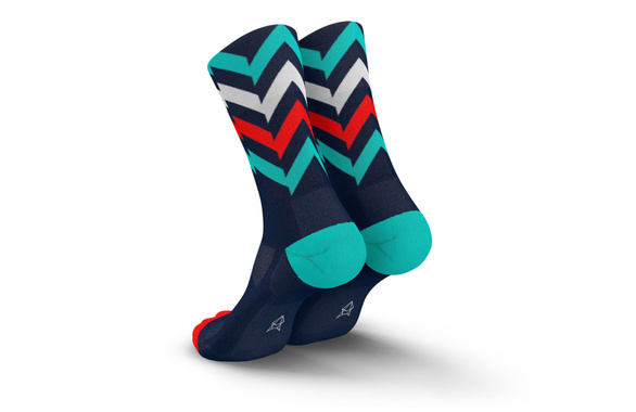 Skarpety Incylence Ultralight Waves Tricolore (High Cut) granatowo-niebiesko-czerwone