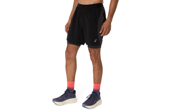 Spodenki Asics Road 2-n-1 7in Short czarne męskie
