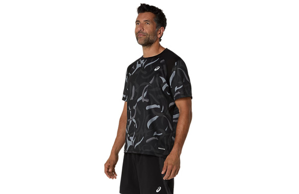 Koszulka Asics Road All Over Print SS Top czarno-szara SS25