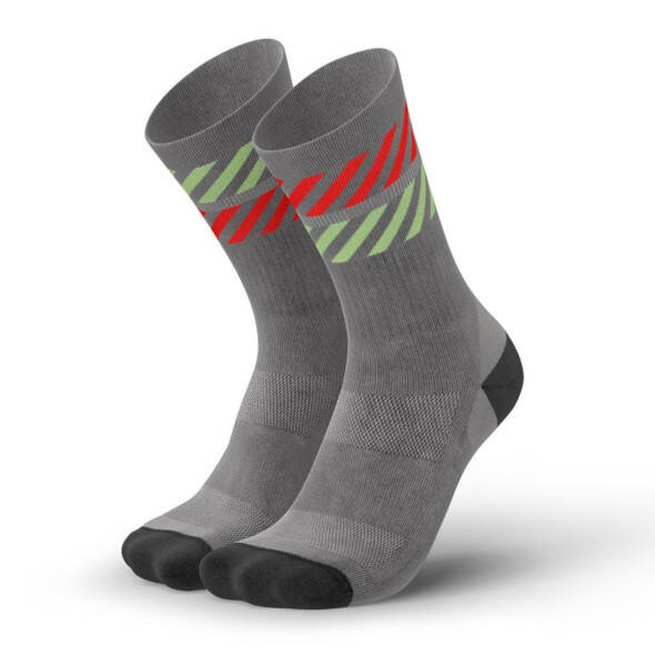 Skarpety Incylence Merino Light Lanes Grey Inferno (High Cut) szaro-pomarańczowe