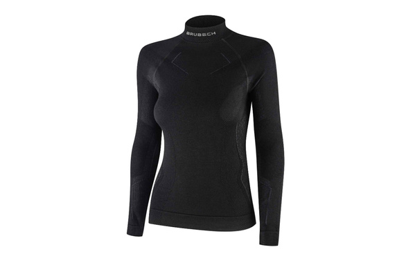 Koszulka termoaktywna Brubeck Extreme Wool LS1665W z wełny merino damska czarna