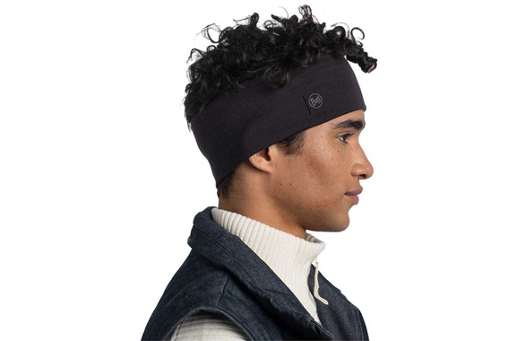 Opaska Buff Merino Wool Headband Solid Black czarna